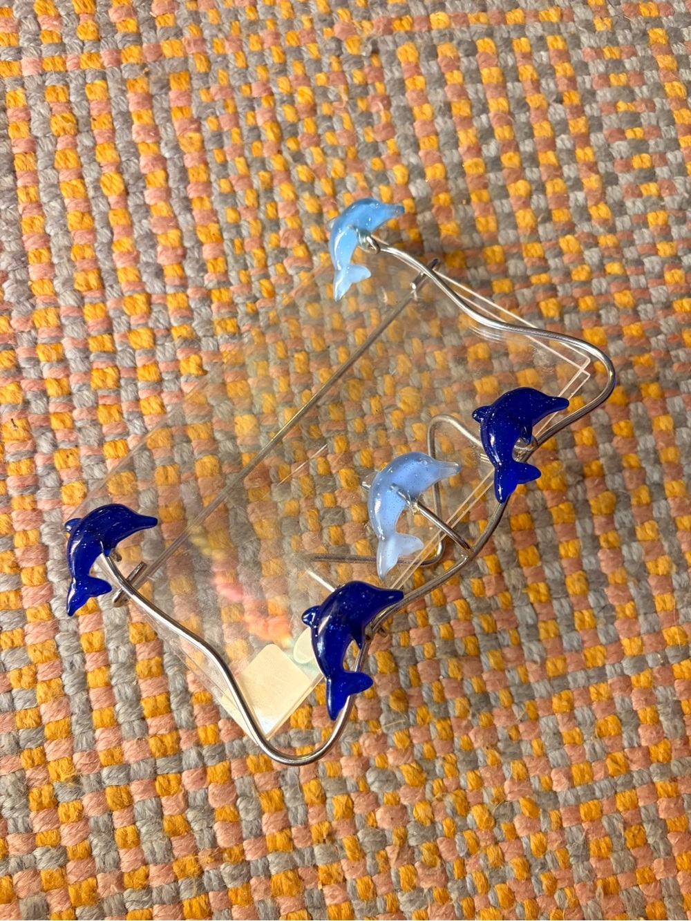 🐬💙✨ Y2K Clear Dolphin Photo Frame – Silver Base ✨💙🐬